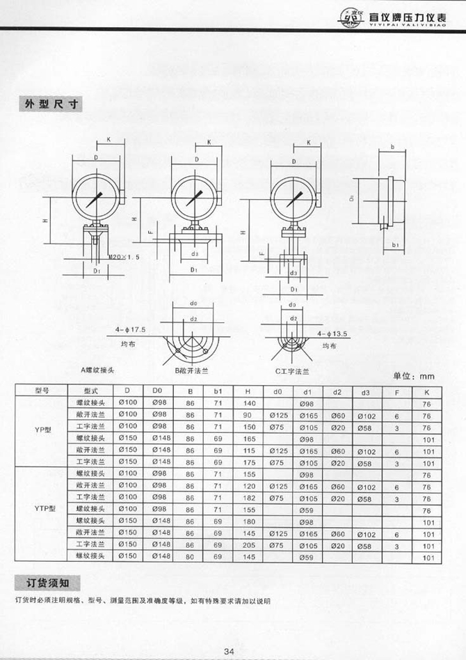 YTPXNF(普通)、YTPXCNF(磁助)型全不銹鋼耐振防腐隔膜電接點(diǎn)壓力表(圖2)
