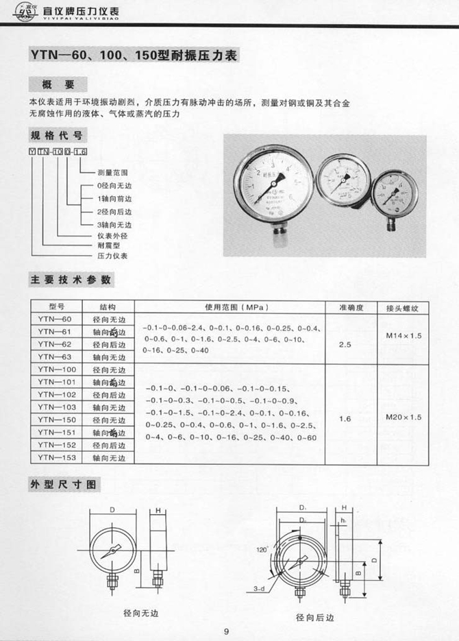 YTN型耐振壓力表(圖1)